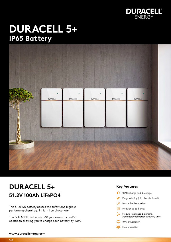 Duracell 5 Plus Battery IP65